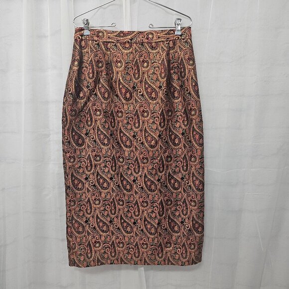 Vintage Stella Louise Skirt Brocade Goth Whimsigoth Orange 14 - Picture 1 of 10